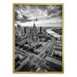 Nowoczesny plakat do salonu Warszawa z lotu ptaka | Panorama miasta do biura 31213 - miniaturka 3