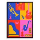 Kolorowy plakat muzyczny do salonu - Instrumenty Pop-Art | Obraz na ścianę 31113 - miniaturka 1