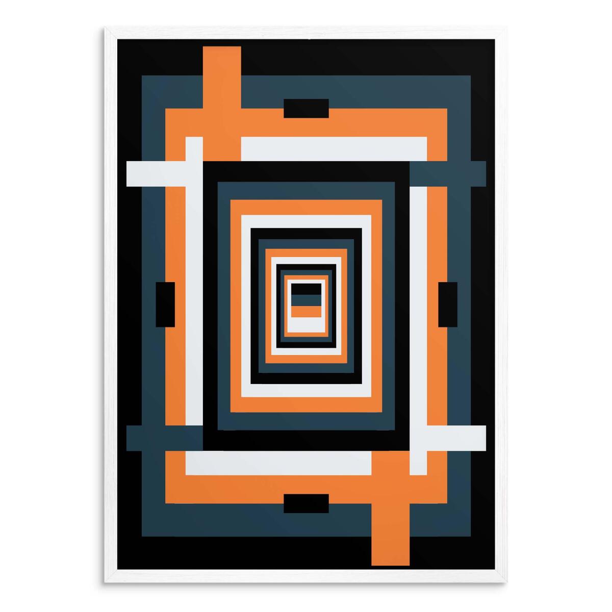 Plakat do salonu Loft- Pomarańczowa geometria Bauhaus | Dekoracja ścienna 31256 - zdjęcie 2