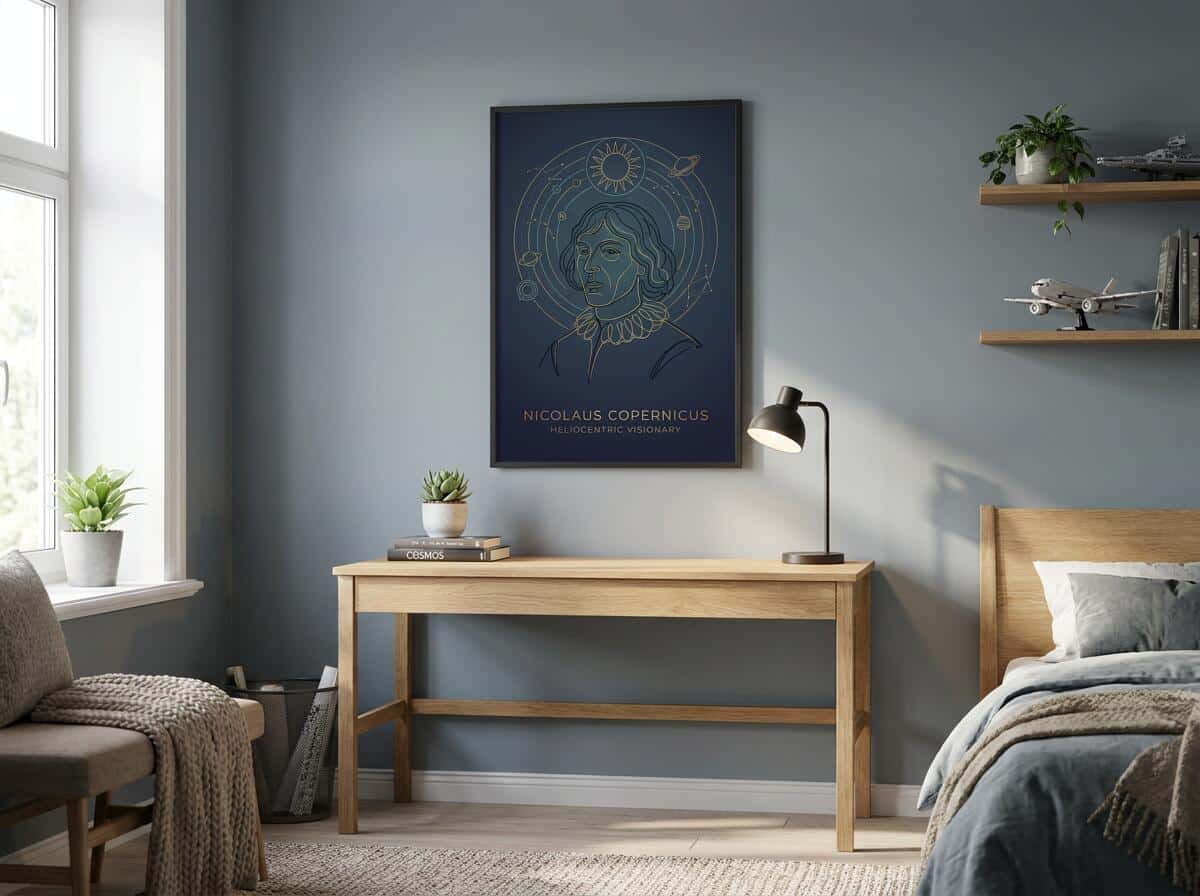 Plakat Mikołaj Kopernik Line Art | Nowoczesna Dekoracja do Pokoju Nastolatka i Biura 31151 - zdjęcie 2