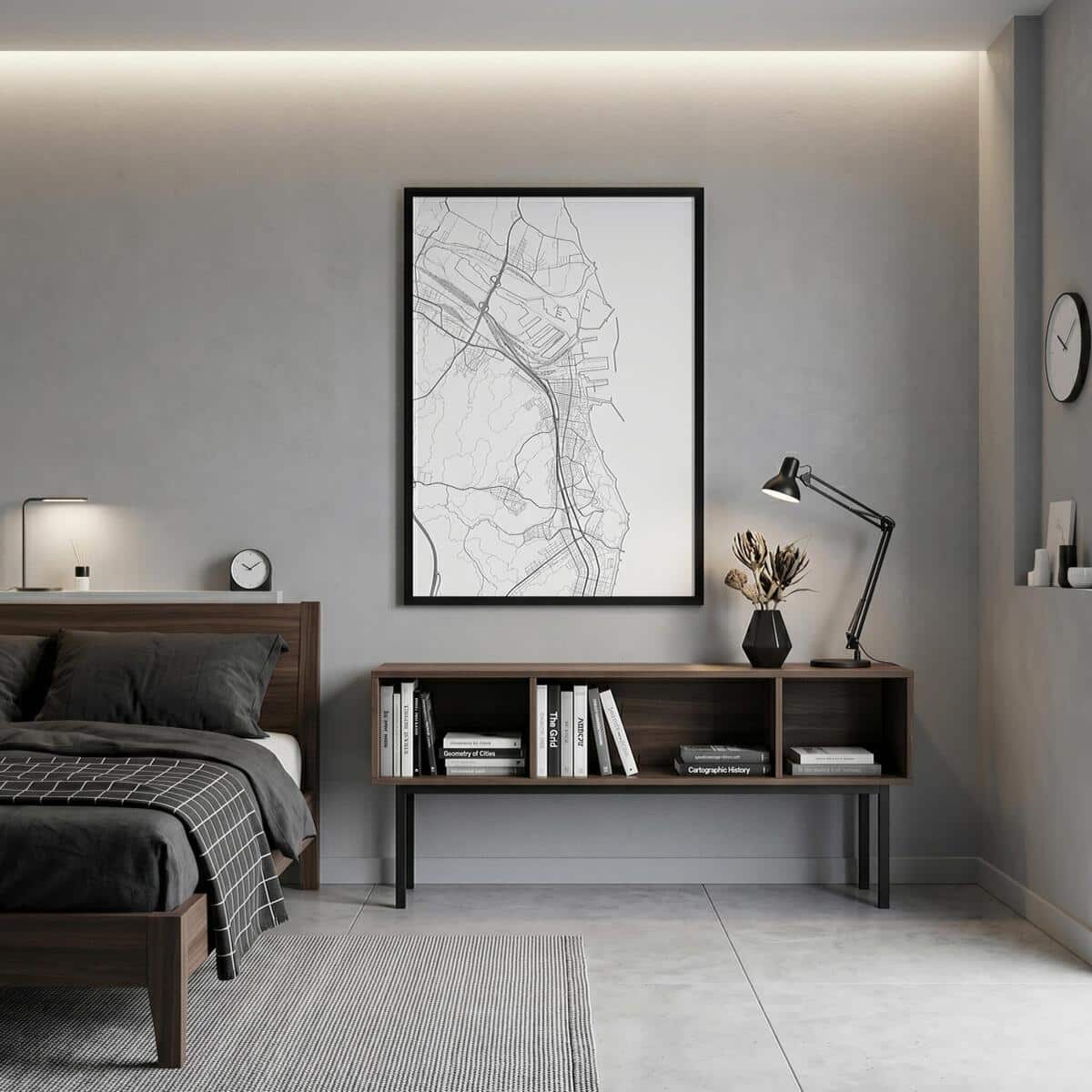 Nowoczesna mapa Gdyni na ścianę | Industrialny plakat dla architekta 31100 - zdjęcie 4