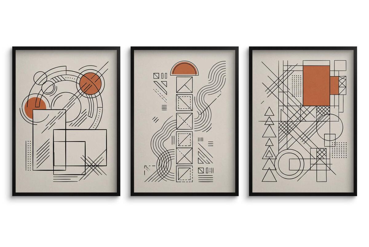 Obraz na ścianę nowoczesny- Geometria Japandi | Zestaw 3 plakatów linie loft 31120 - zdjęcie 3