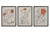 Obraz na ścianę nowoczesny- Geometria Japandi | Zestaw 3 plakatów linie loft 31120 - miniaturka 3