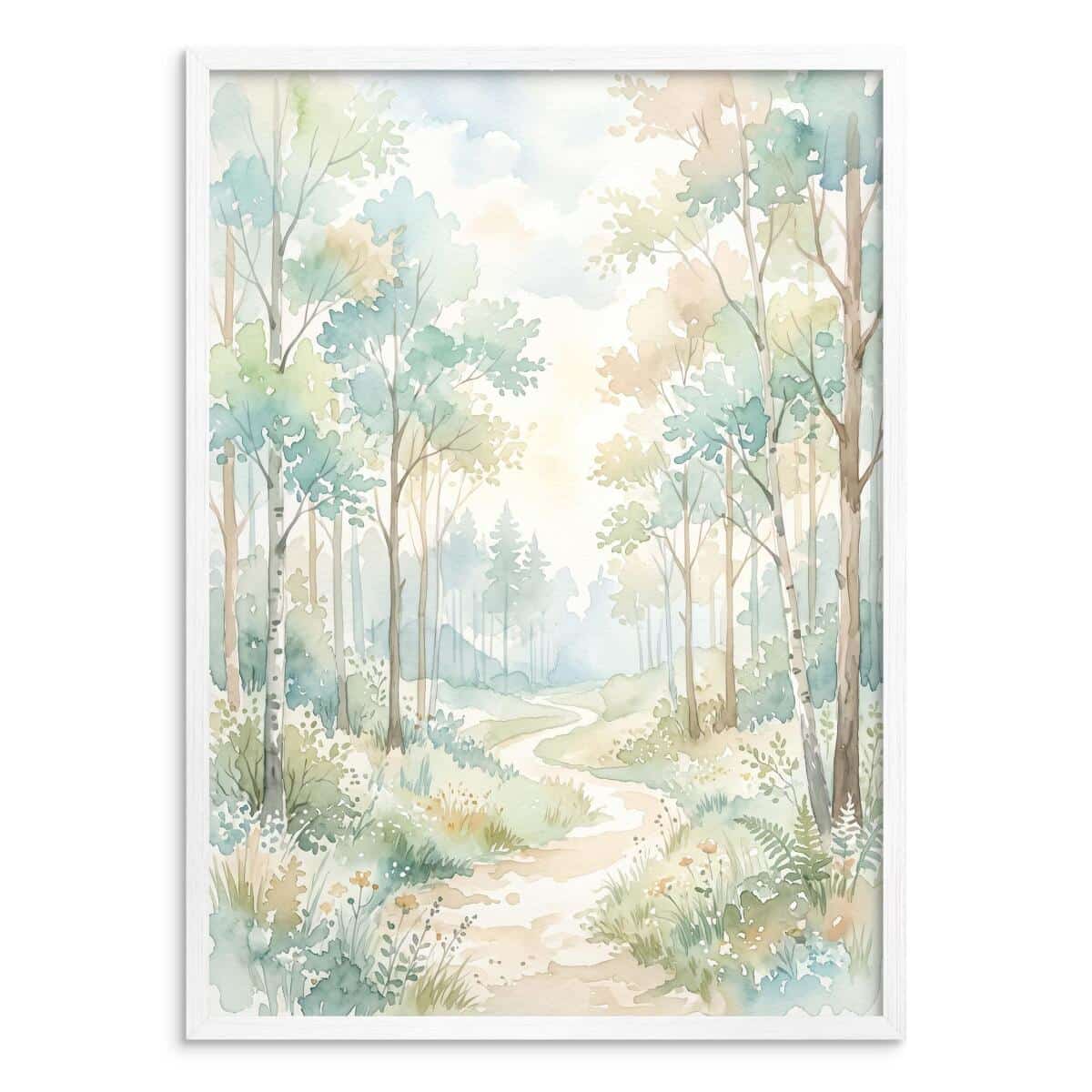 Obraz na ścianę Las we mgle- Pastelowy | Plakat natura skandynawski 31134 - zdjęcie 2