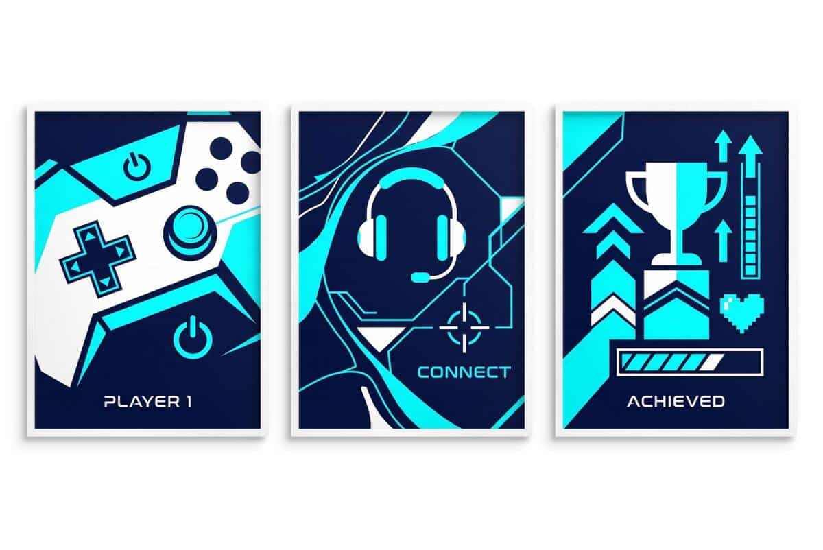 Plakat do pokoju chłopca- Zestaw gaming | Modna ozdoba na ścianę 31198 - zdjęcie 3