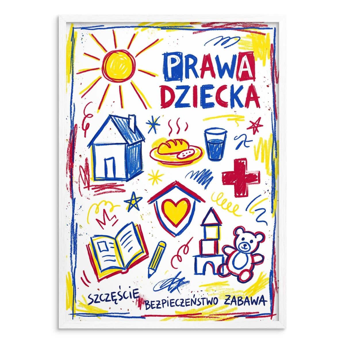 Kolorowy plakat dla dzieci Prawa Dziecka | Rysunkowa dekoracja do szkoły 31147 - zdjęcie 2