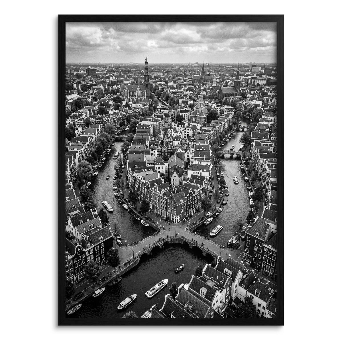Nowoczesny Plakat do Salonu - Architektura Amsterdamu Vintage 31214