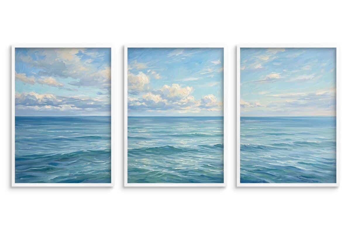 Plakat na ścianę zestaw 3 sztuk- Spokojny ocean | Obraz styl Hamptons 31163 - zdjęcie 3