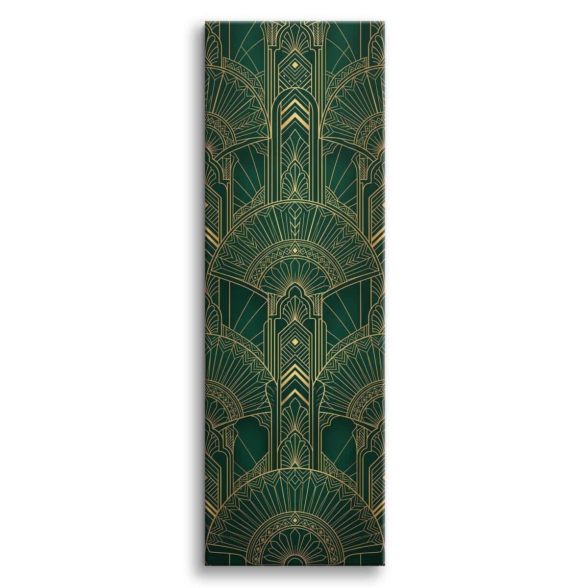 Obraz Dekoracyjny Zielona Elegancja Złote Łuki | Obraz Glamour 31261