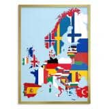 Plakat do biura i salonu Mapa Europy | Geograficzna grafika w ramie 31109 - miniaturka 3