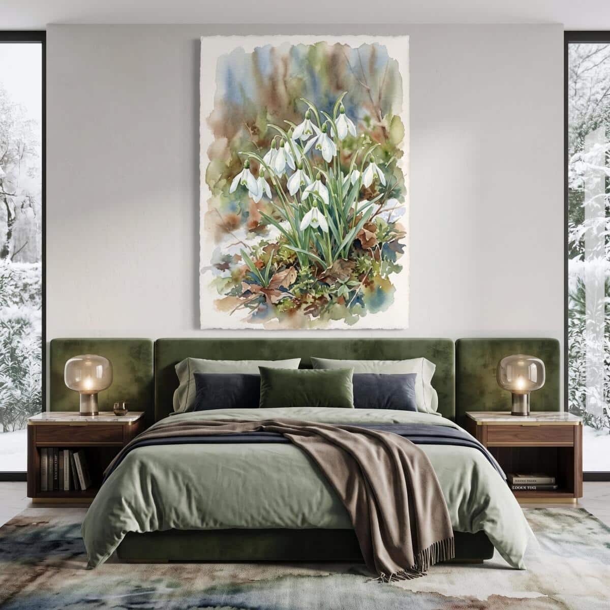 Obraz na ścianę Wiosenne Przebiśniegi | Stylowy plakat botaniczny 31150 - zdjęcie 4