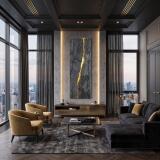 Obraz Abstrakcyjny- Płynne Złoto i Beton | Modern Glamour 31276 - miniaturka 3