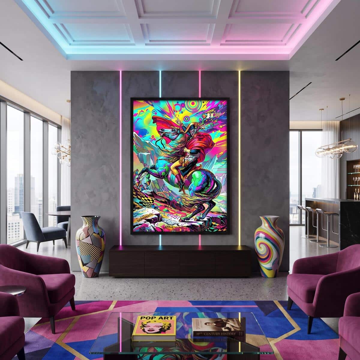 Plakat Napoleon Pop-Art Neon- Kolorowy obraz na ścianę do salonu 31091 - zdjęcie 4