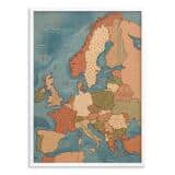 Modny obraz na ścianę Mapa Świata Europa boho | Przytulna dekoracja biura 31112 - miniaturka 2