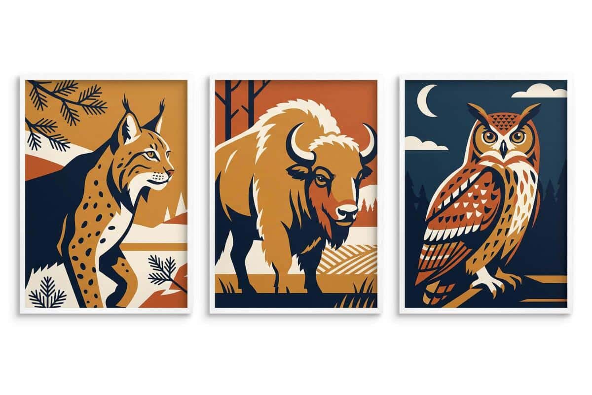 Obraz na ścianę Tryptyk Zwierzęcy- Rustykalny | Plakat dla miłośnika natury 31168 - zdjęcie 3