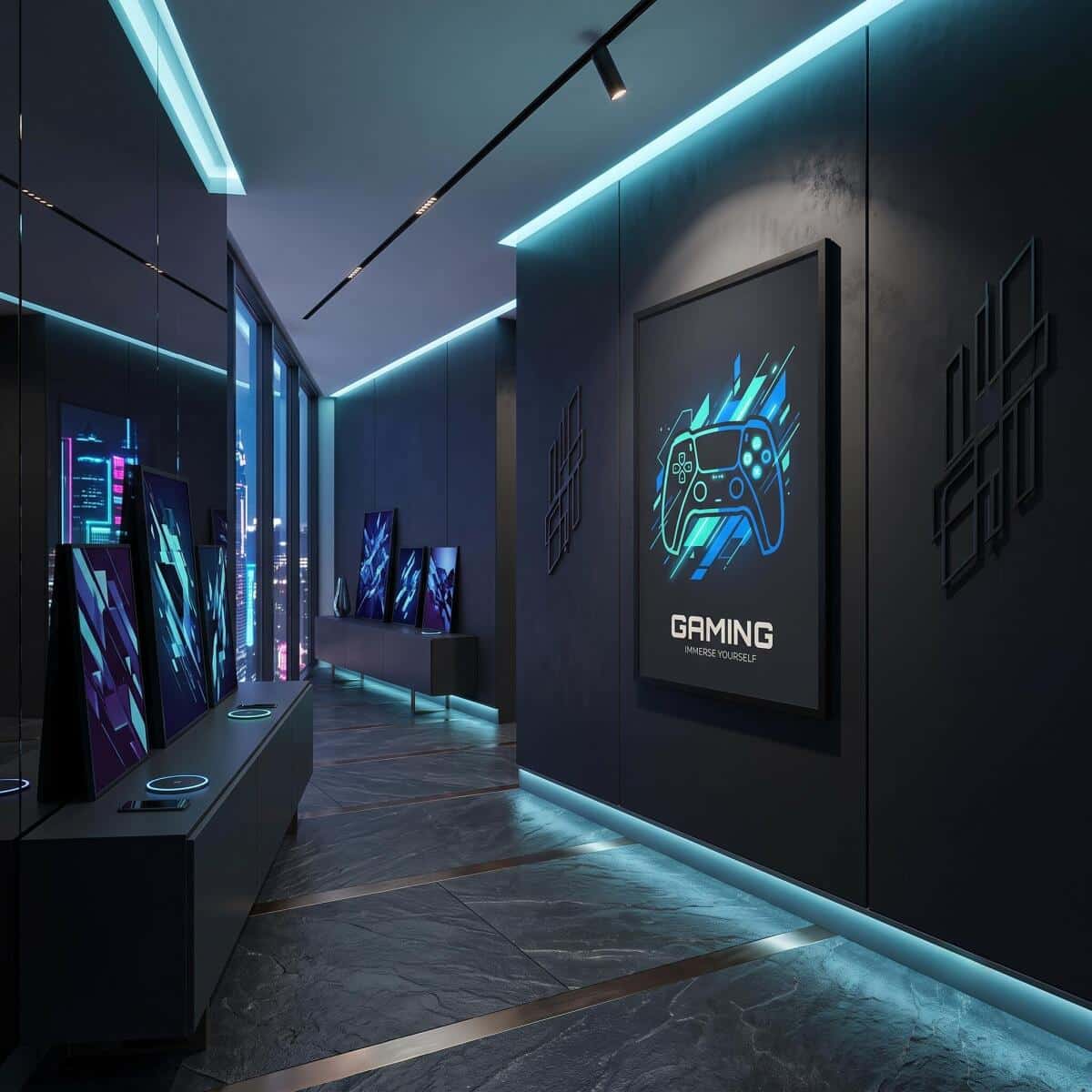 Dekoracja ścienna dla gracza- Gaming Pad | Futurystyczny Plakat na prezent 31196 - zdjęcie 6