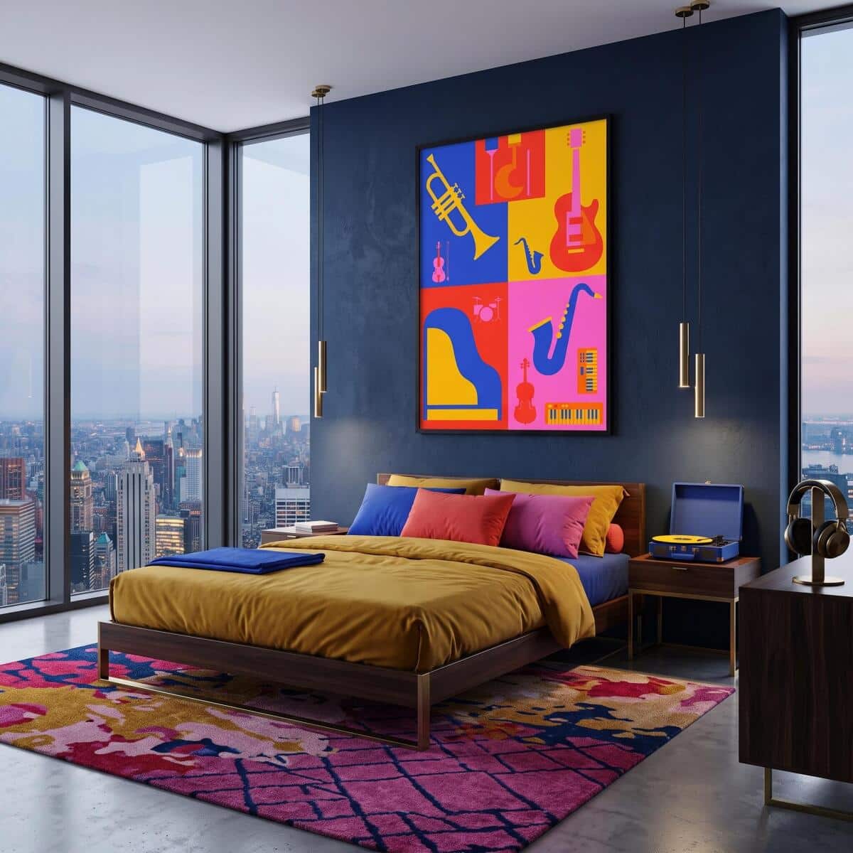 Kolorowy plakat muzyczny do salonu - Instrumenty Pop-Art | Obraz na ścianę 31113 - zdjęcie 4