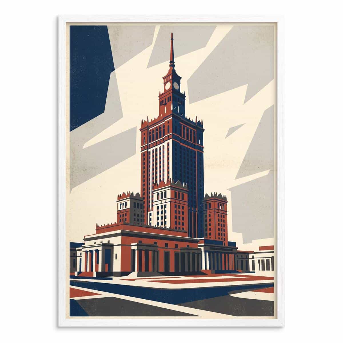 Plakat do salonu Warszawa PKiN architektura | Stylowa dekoracja retro 31156 - zdjęcie 2