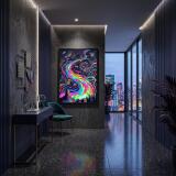 Plakat nad Biurko Kosmiczna Meduza- Neon Fluid Art | Grafika do Pokoju Nastolatka 31126 - miniaturka 5