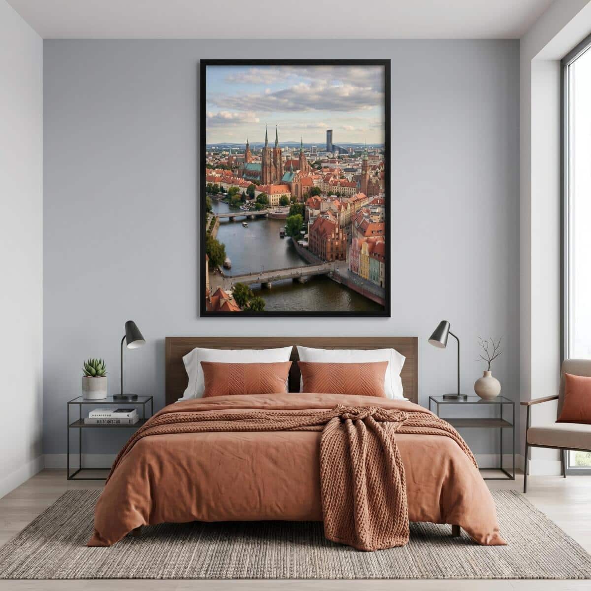 Modna Dekoracja ścienna- Wrocław z lotu ptaka | Plakat loftowy 31116 - zdjęcie 4