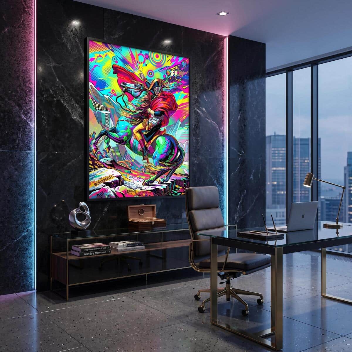 Plakat Napoleon Pop-Art Neon- Kolorowy obraz na ścianę do salonu 31091 - zdjęcie 5