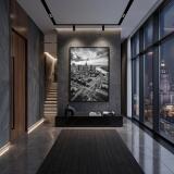 Nowoczesny plakat do salonu Warszawa z lotu ptaka | Panorama miasta do biura 31213 - miniaturka 6