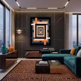 Plakat do salonu Loft- Pomarańczowa geometria Bauhaus | Dekoracja ścienna 31256 - miniaturka 6
