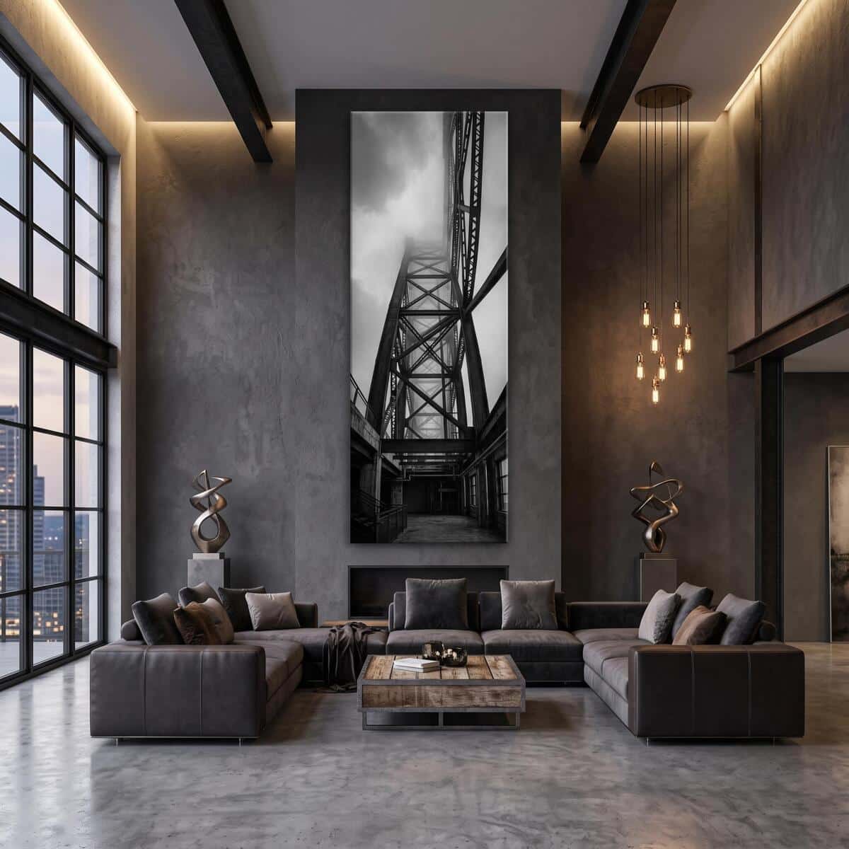 Nowoczesny Obraz do Salonu- Stalowa Wieża | Architektura Loft na Płótnie 31320 - zdjęcie 3