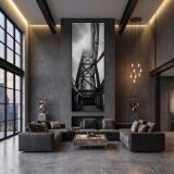 Nowoczesny Obraz do Salonu- Stalowa Wieża | Architektura Loft na Płótnie 31320 - miniaturka 3