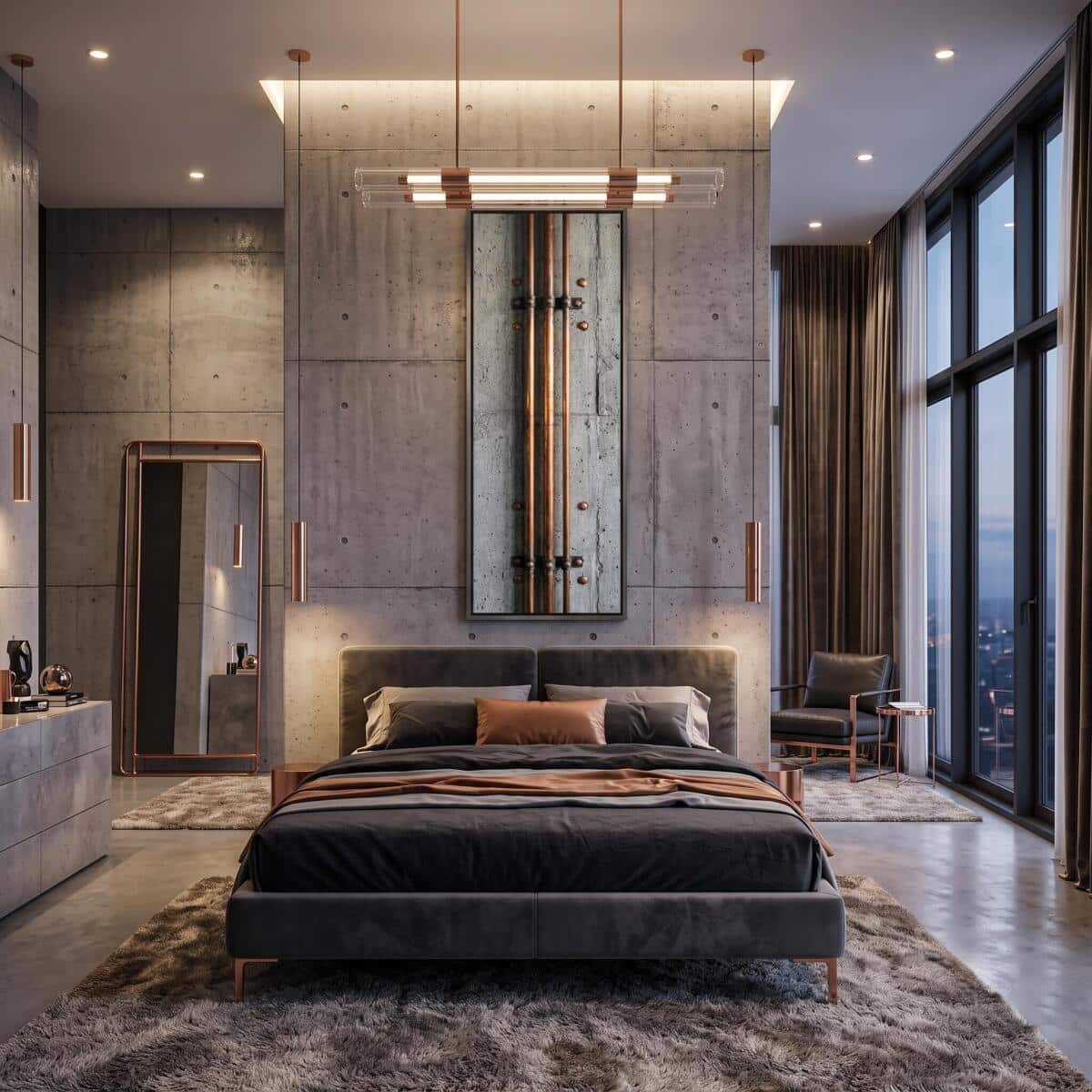 Obraz Loft Miedziana instalacja | Pionowa dekoracja do biura 31300 - zdjęcie 4