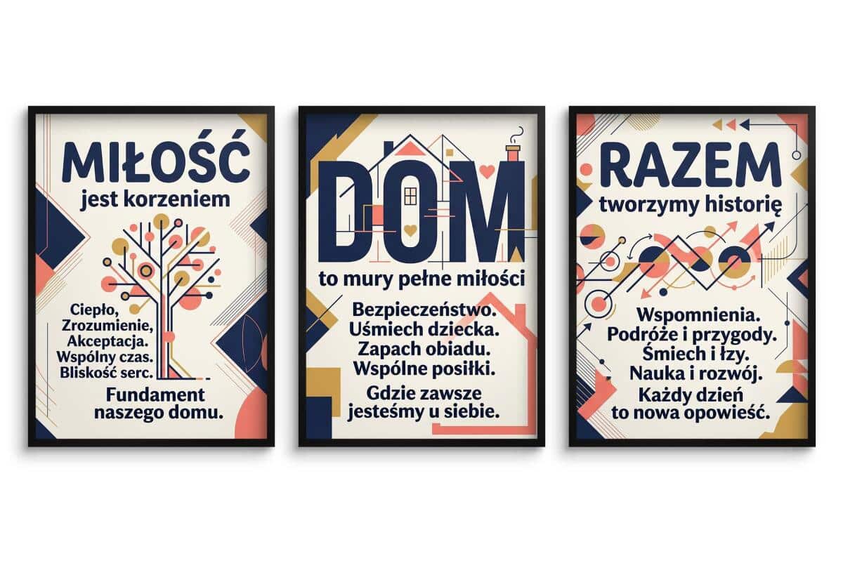 Nowoczesny obraz na ścianę DOM- Napisy retro | Modny zestaw plakatów 31194 - zdjęcie 2