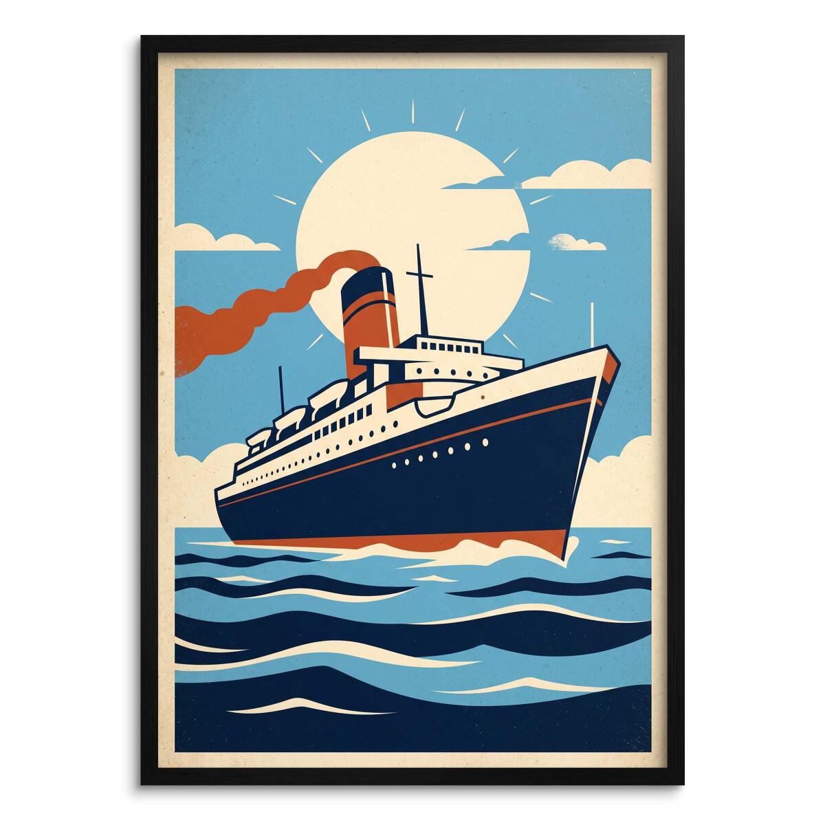 Plakat Vintage Statek- Retro Transatlantyk | Oryginalny Prezent dla podróżnika 31201