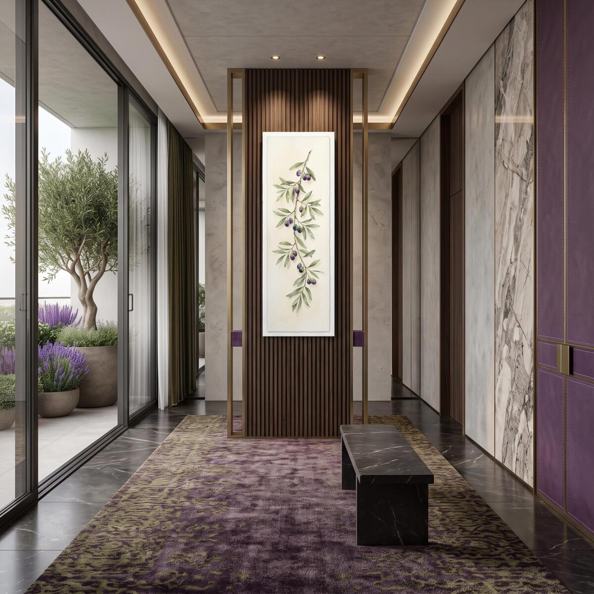 Botaniczny obraz Akwarela Oliwiki | Elegancka dekoracja do jadalni 31266 - zdjęcie 5