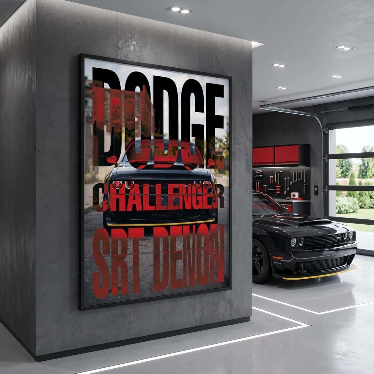 Plakat motoryzacyjny Dodge Challenger SRT Demon | Obraz auto do salonu 31190 - zdjęcie 5