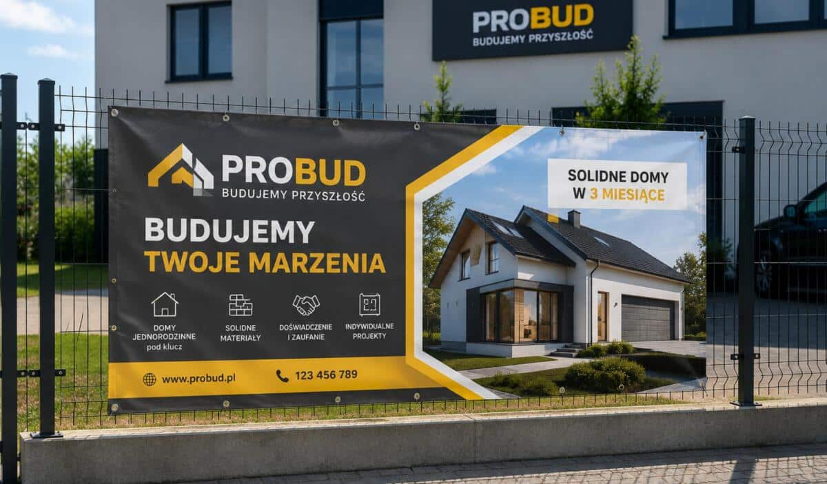 Baner Reklamowy z Własnym Nadrukiem MOCNY 520 g/m² Baner firmowy z logo - zdjęcie 2