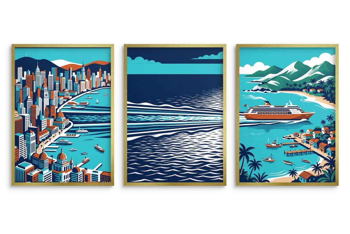 Trzyczęściowy plakat na ścianę- Ocean i Podróże | Nowoczesna dekoracja 31206 - zdjęcie 3