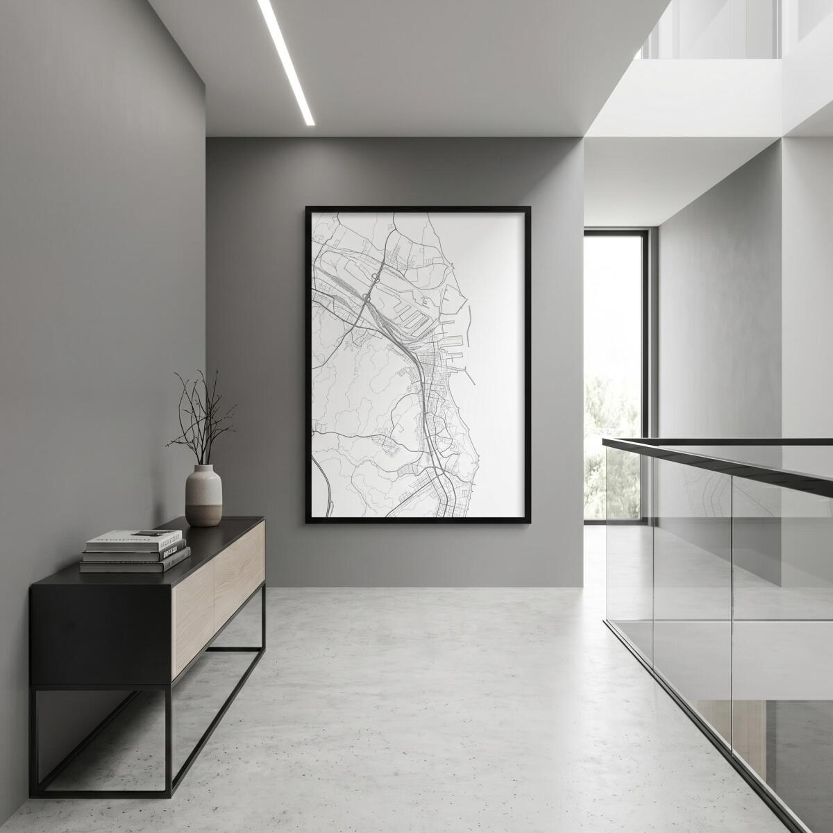 Nowoczesna mapa Gdyni na ścianę | Industrialny plakat dla architekta 31100 - zdjęcie 5