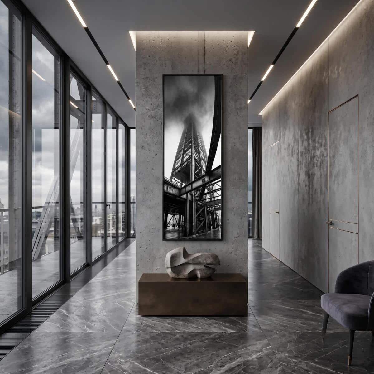 Nowoczesny Obraz do Salonu- Stalowa Wieża | Architektura Loft na Płótnie 31320 - zdjęcie 5