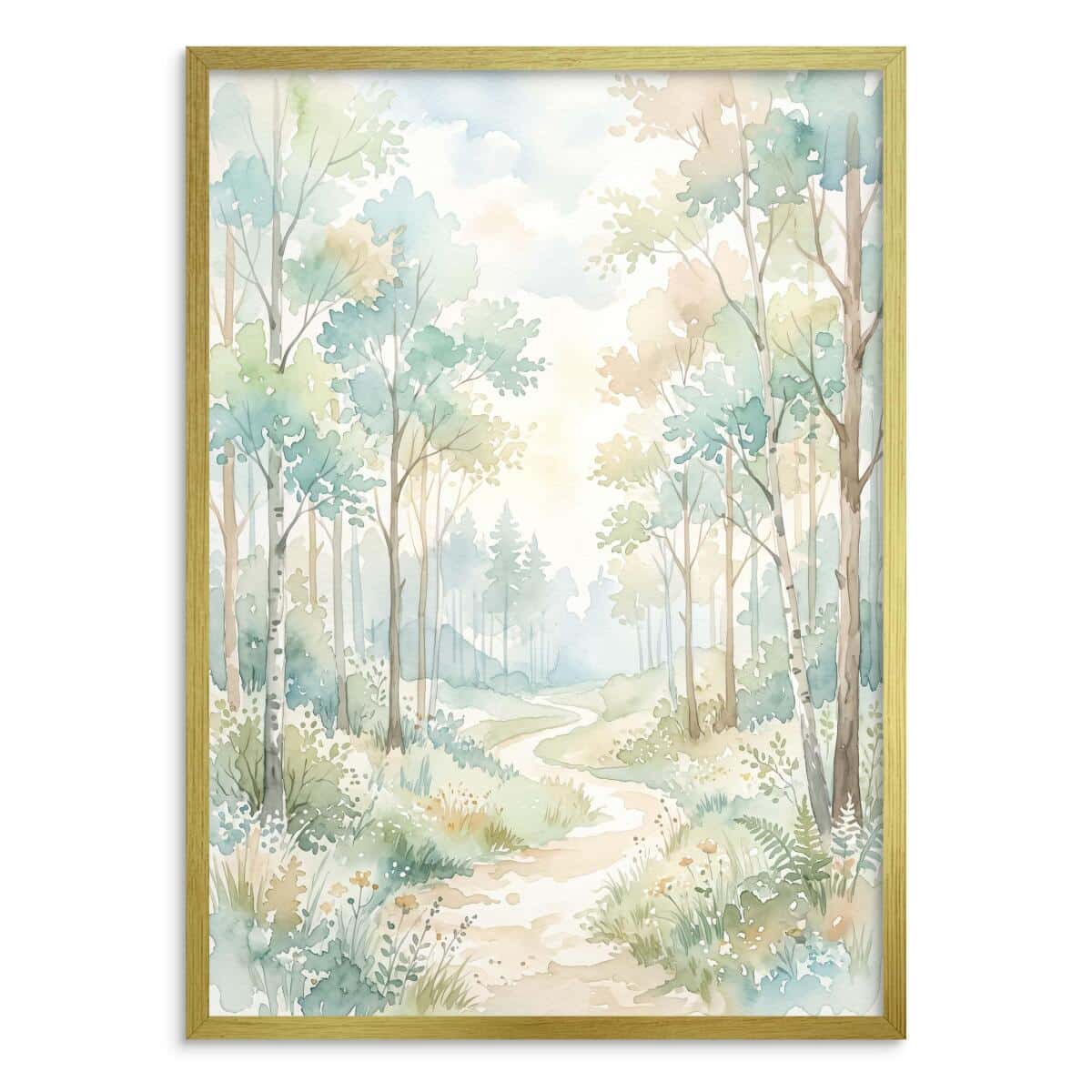 Obraz na ścianę Las we mgle- Pastelowy | Plakat natura skandynawski 31134 - zdjęcie 3