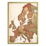 Artystyczna Mapa Europy plakat Boho do sypialni | Ozdoba na ścianę 31111 - miniaturka 3