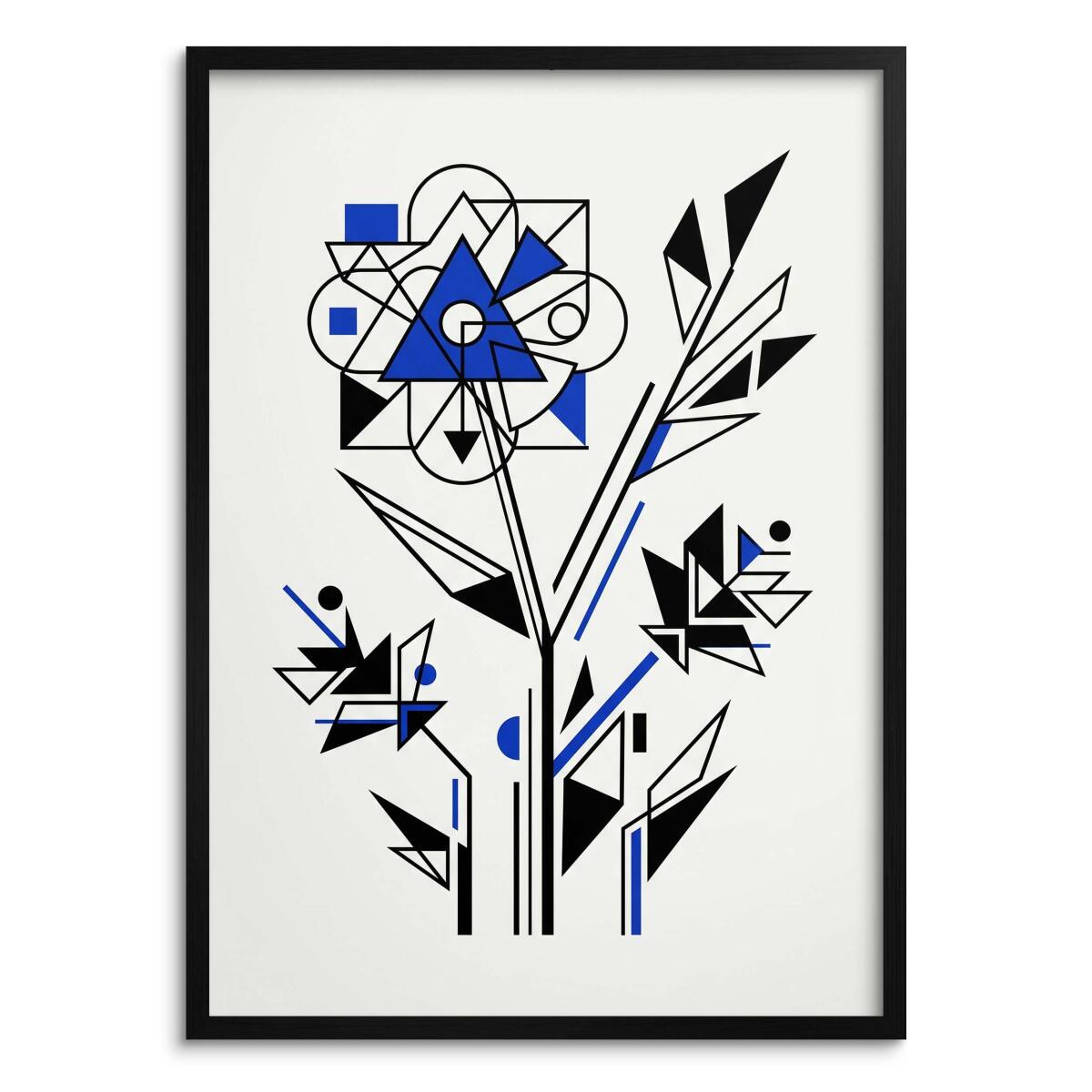 Obraz na ścianę Kobaltowy Kwiat | Plakat minimalistyczny w stylu loft 31131
