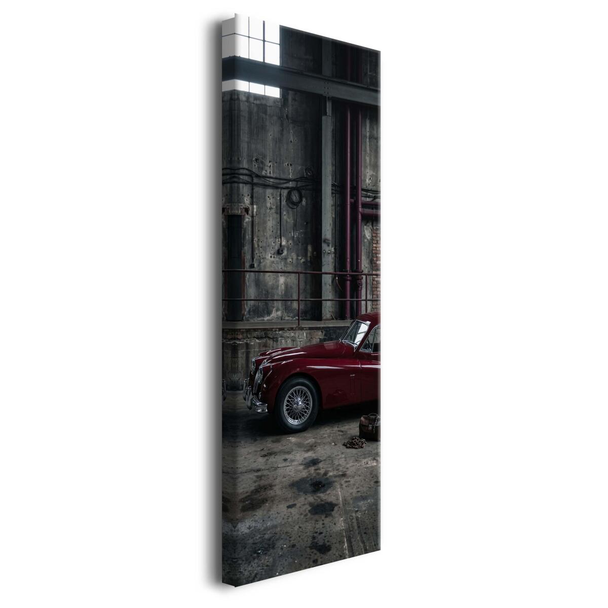 Obraz Industrialny Czerwone Auto Retro | Loftowa Dekoracja do Salonu 31291 - zdjęcie 2