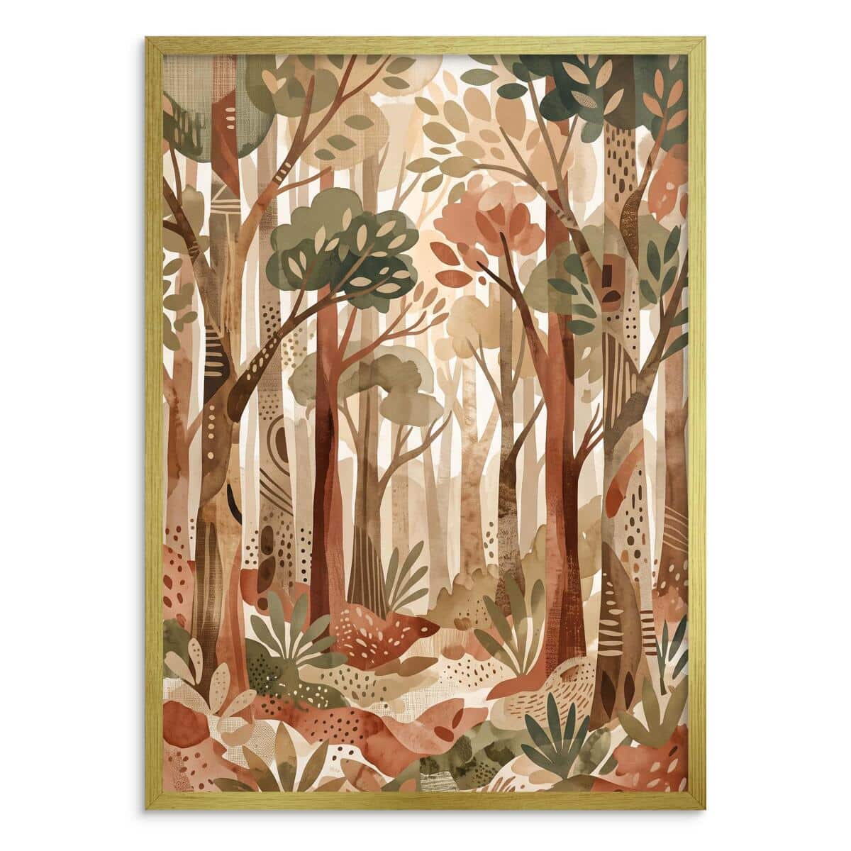 Modny Plakat Abstrakcyjny Las- Natura i Geometria | Prezent dla miłośnika natury 31135 - zdjęcie 3