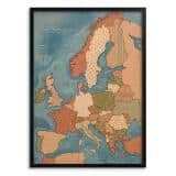 Modny obraz na ścianę Mapa Świata Europa boho | Przytulna dekoracja biura 31112 - miniaturka 1