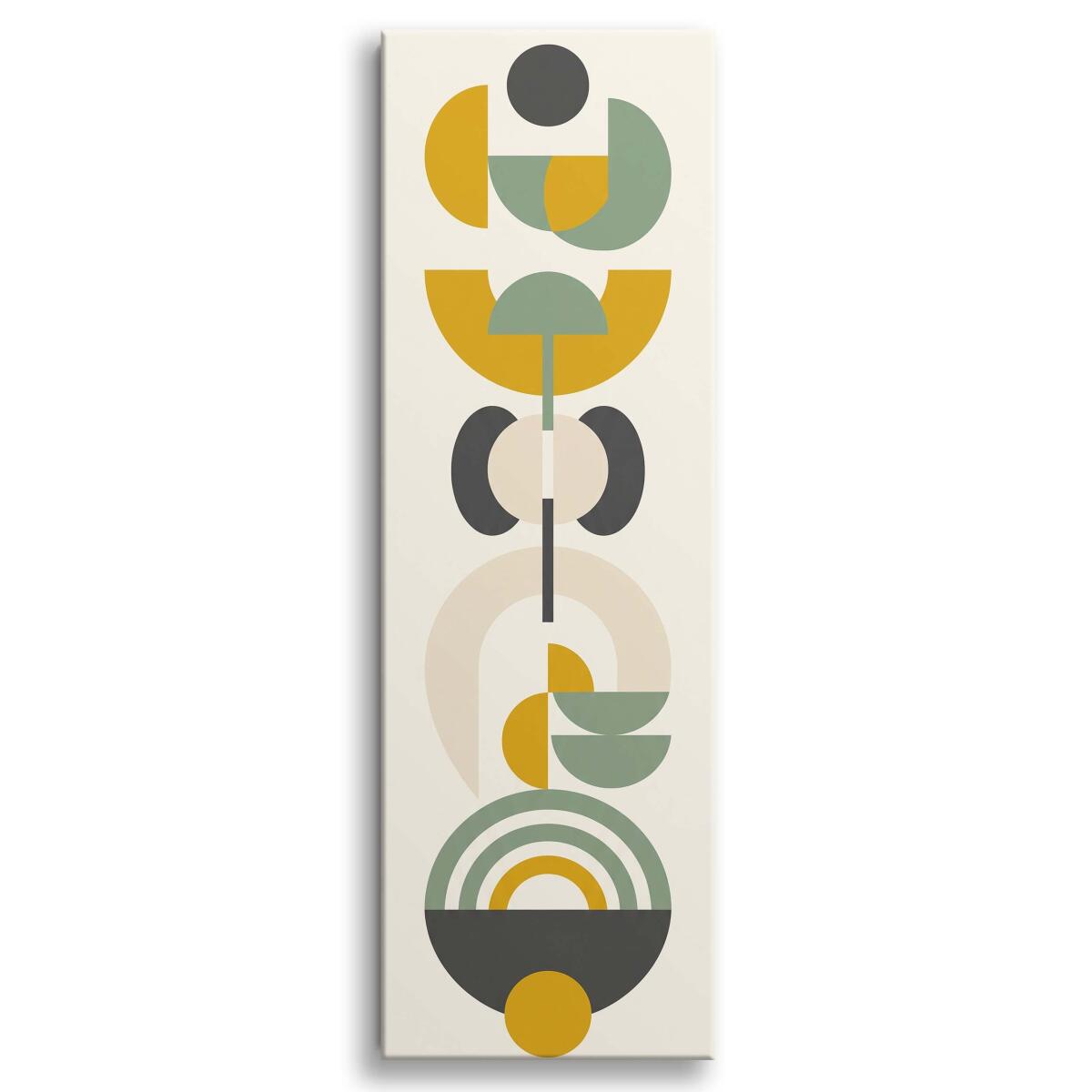Pionowa Abstrakcja do Przedpokoju- Szałwiowa Zieleń | Obraz Boho 31294