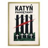 Plakat retro Katyń Pamiętamy czarna rama | Elegancka dekoracja do gabinetu 31145 - miniaturka 3