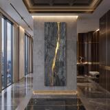 Obraz Abstrakcyjny- Płynne Złoto i Beton | Modern Glamour 31276 - miniaturka 5
