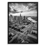 Nowoczesny plakat do salonu Warszawa z lotu ptaka | Panorama miasta do biura 31213 - miniaturka 1