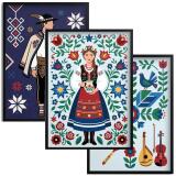 Nowoczesny Tryptyk Góralski- Folklor Tatr | Plakat do salonu zestaw 3 sztuk 31211 - miniaturka 1