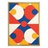 Plakat retro Mid-Century- Czerwone i niebieskie koła | Modny obraz 31257 - miniaturka 3